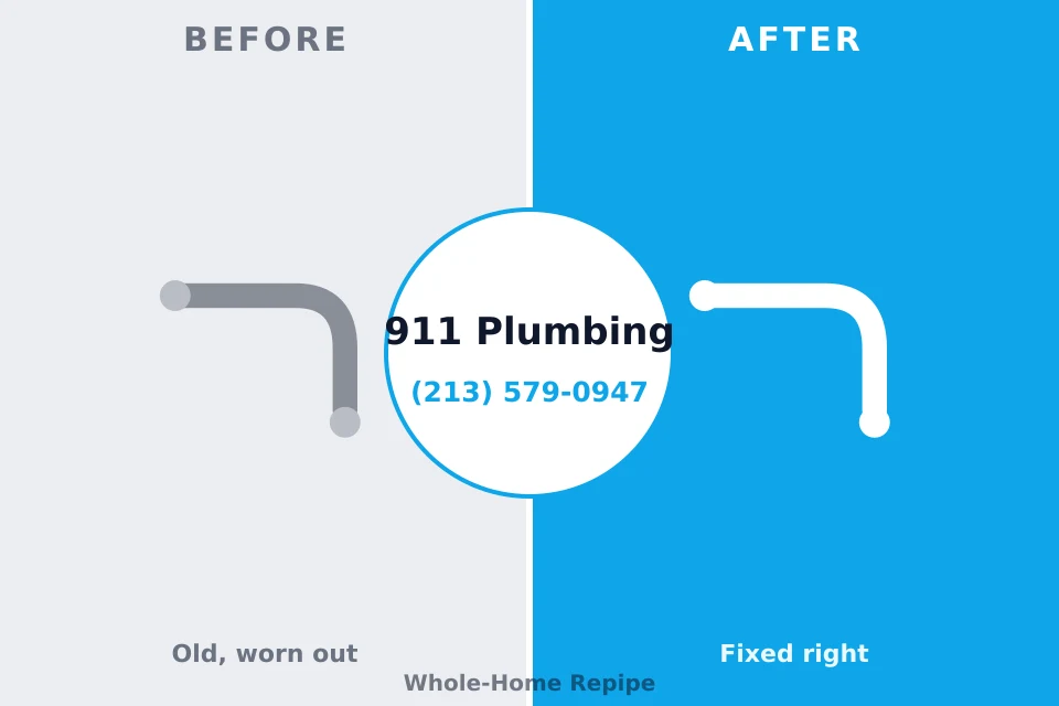 Before and after: plumbing repair Greenfield, TN